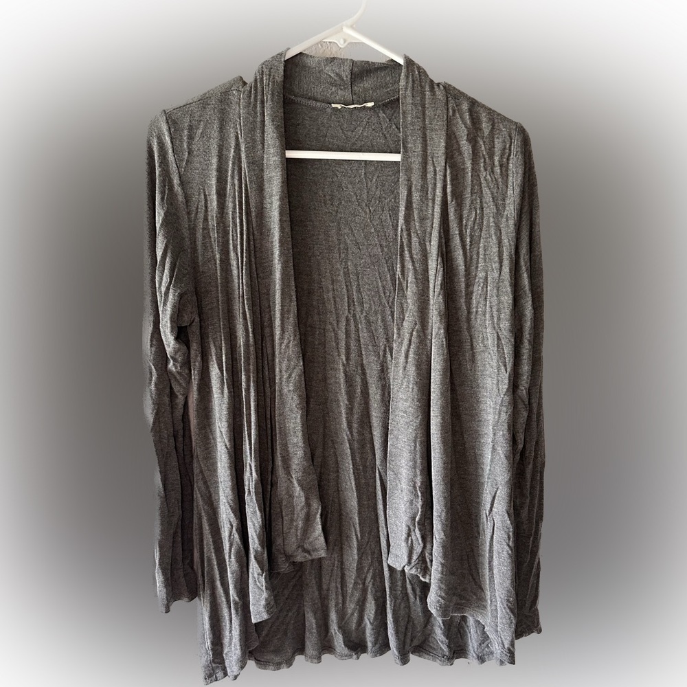 Dark gray 3/4 length sleeve cardigan- size small